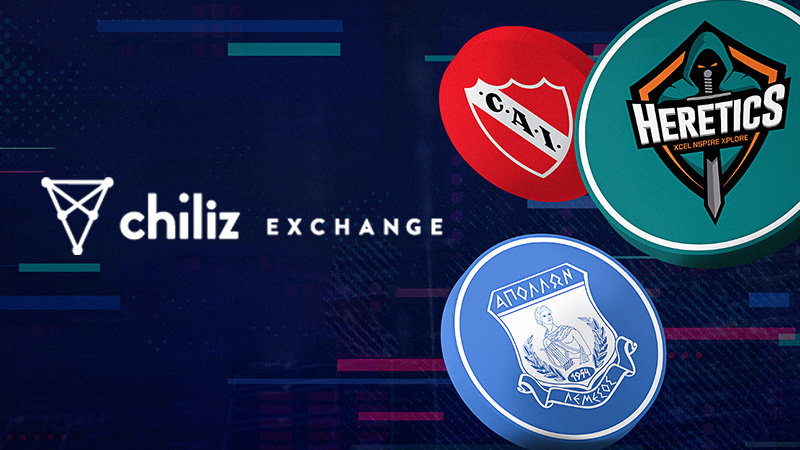 Chiliz Exchange：公式ファントークン「APL・CAI・TH」の取引開始