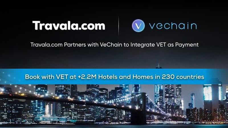 VeChain：旅行予約サイト「Travala.com」と提携｜VET決済でホテル予約が可能に