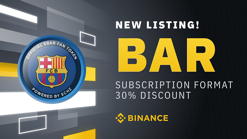 【BAR価格急騰】BINANCE「FCバルセロナの公式ファントークン」本日から取扱いへ