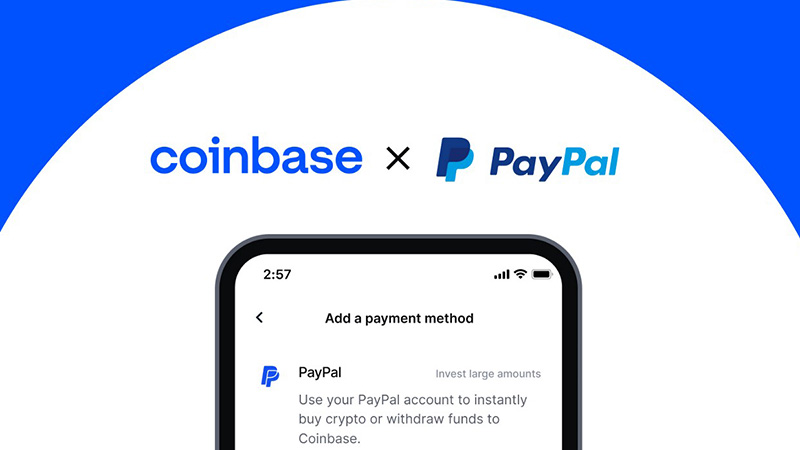 Coinbase「PayPal（ペイパル）を用いた仮想通貨購入機能」を追加