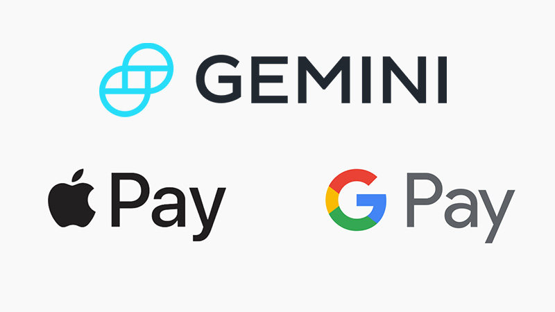 Gemini：暗号資産の購入方法に「Apple Pay・Google Pay」を追加