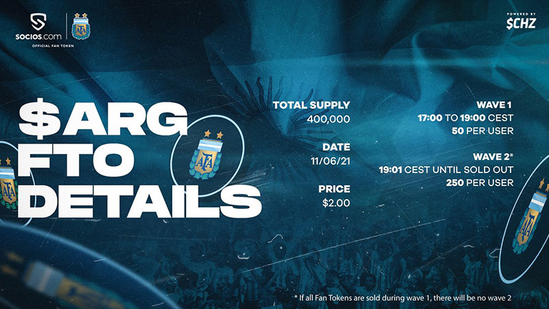 Chiliz&Socios：サッカーアルゼンチン代表チームの「$ARGトークン販売」詳細を発表