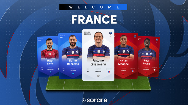 Sorare「サッカーフランス代表チームのNFT選手カード」発行へ