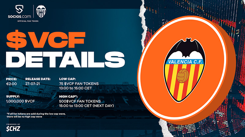 Socios.com：Valencia CFの「$VCFファントークン」本日20時販売開始