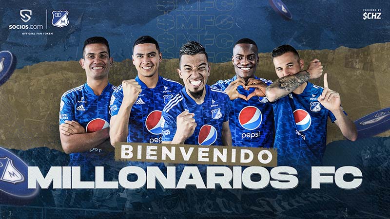 Chiliz&Socios：コロンビアで初提携「Millonarios FC」の$MFCファントークン発行へ