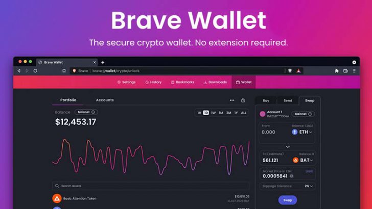 ブラウザ組み込み型の仮想通貨ウォレット「Brave Wallet」公開：ブレイブ