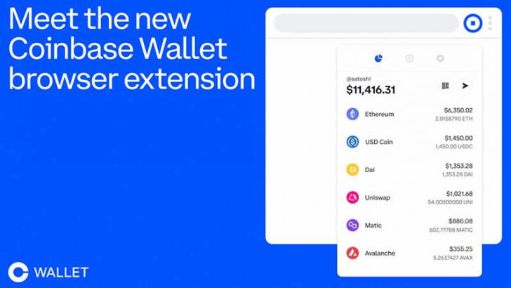 Coinbase Wallet「スタンドアロン型のブラウザ拡張機能」をリリース