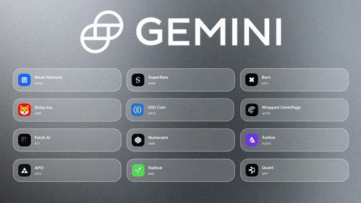 Gemini：SHIB・AUDIO・MASKなど「複数のDeFi・メタバース関連トークン」をサポート
