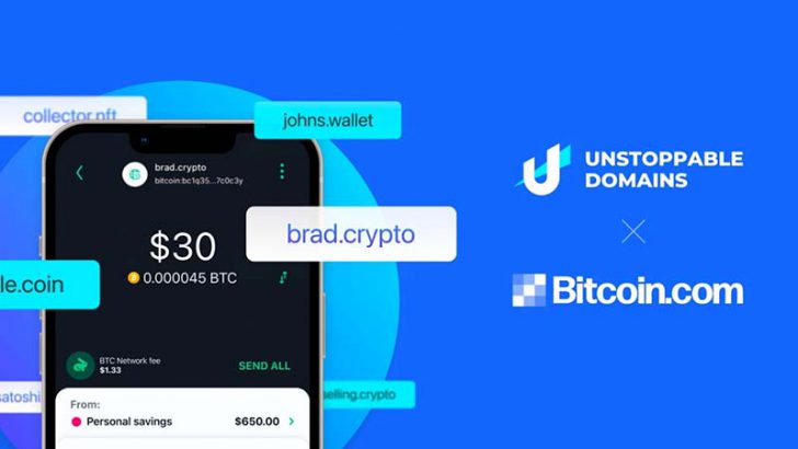 Bitcoin.com「Unstoppable Domains」と提携｜仮想通貨送金を簡素化