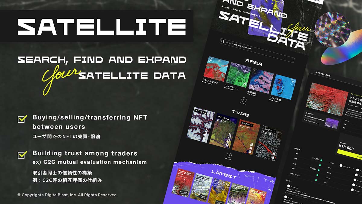 衛星データマーケットプレイス「SATELLITE（仮称）」のイメージ画像（画像：株式会社DigitalBlast）