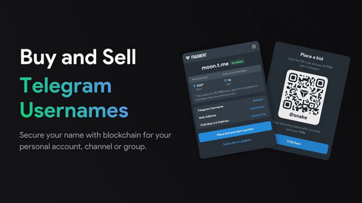 Telegramのユーザー名「Fragment」で売買可能に｜取引には仮想通貨TONを採用