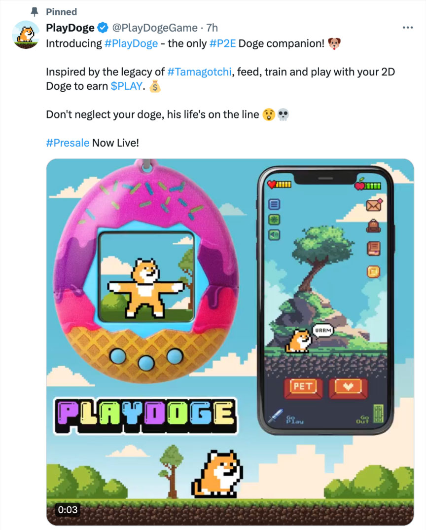 PlayDogeのX投稿画像
