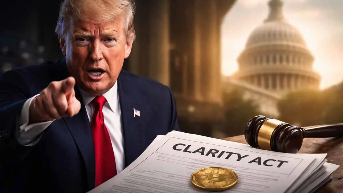 トランプ大統領、仮想通貨CLARITY法案の「即時可決」要求｜銀行業界の妨害を猛批判