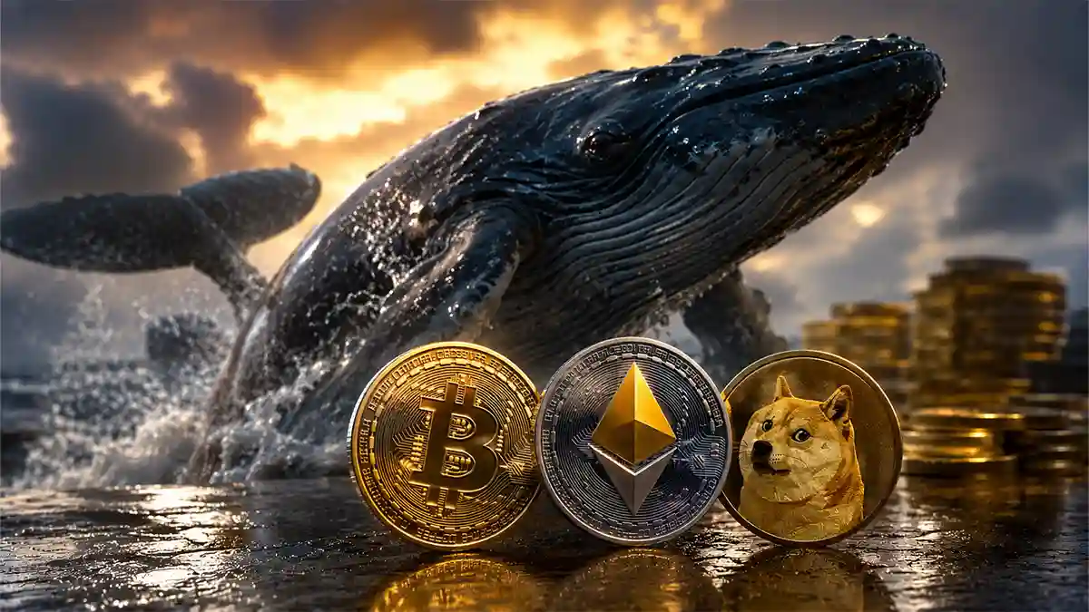 急落局面で33億円ロング、クジラが「BTC・ETH・DOGE」3銘柄に分散
